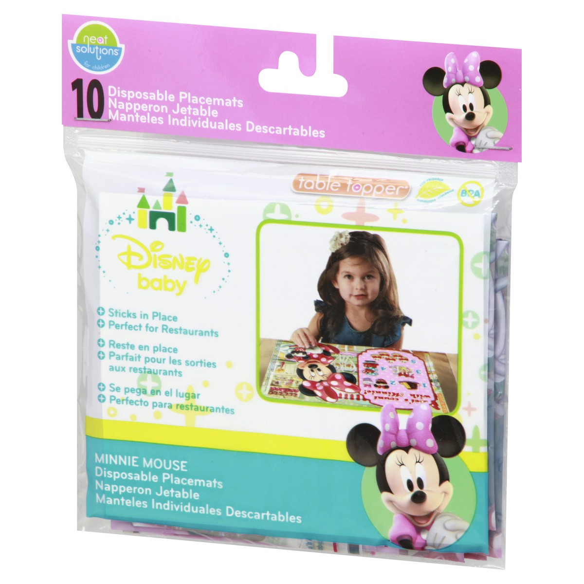 slide 7 of 11, Neat Solutions Minnie Mouse Disposable Placemats 10 ea, 10 ct