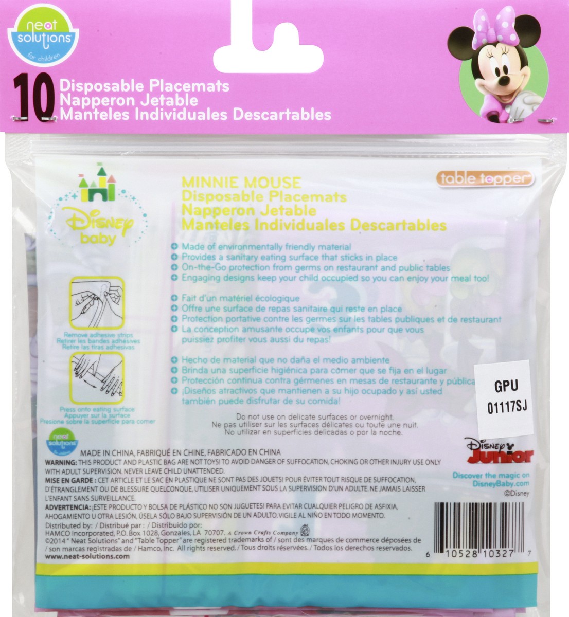 slide 8 of 11, Neat Solutions Minnie Mouse Disposable Placemats 10 ea, 10 ct