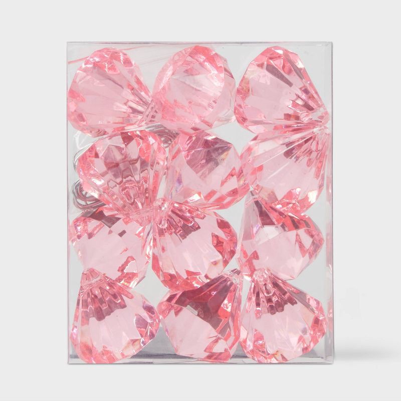 slide 3 of 3, 12pc Acrylic Diamond Christmas Tree Ornament Set Pink - Wondershop™, 12 ct