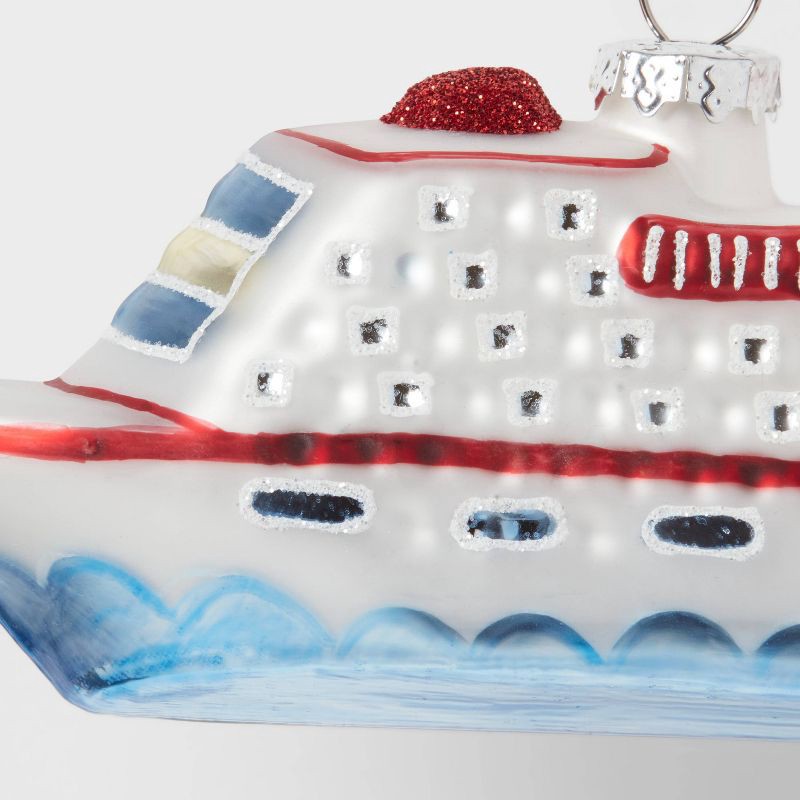 slide 3 of 3, Glass Cruise Ship Christmas Tree Ornament - Wondershop™, 1 ct