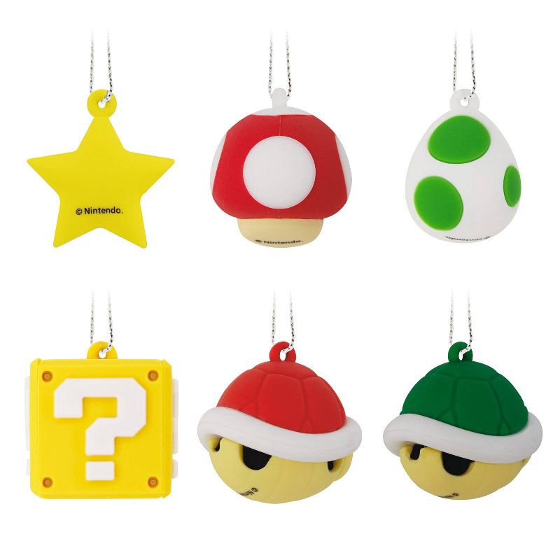 slide 2 of 6, Hallmark 6pc Super Mario Mini Christmas Tree Ornament Set: Indoor, Nintendo Licensed, No Battery Required, 6 ct