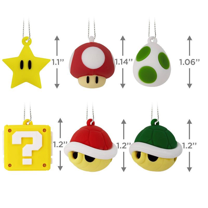 slide 4 of 6, Hallmark 6pc Super Mario Mini Christmas Tree Ornament Set: Indoor, Nintendo Licensed, No Battery Required, 6 ct