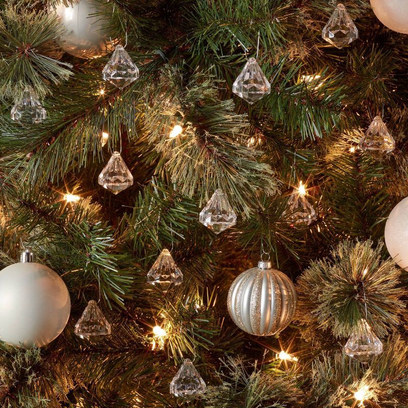 slide 2 of 3, 12pc Acrylic Diamond Christmas Tree Ornament Set Clear - Wondershop™, 12 ct