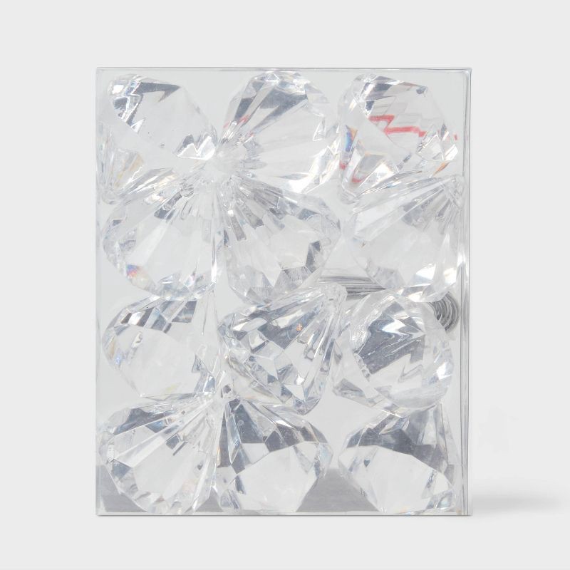 slide 3 of 3, 12pc Acrylic Diamond Christmas Tree Ornament Set Clear - Wondershop™, 12 ct