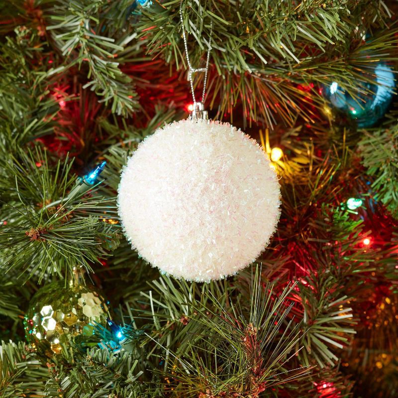 slide 2 of 3, Tinsel Ball Christmas Tree Ornament Iridescent - Wondershop™, 1 ct