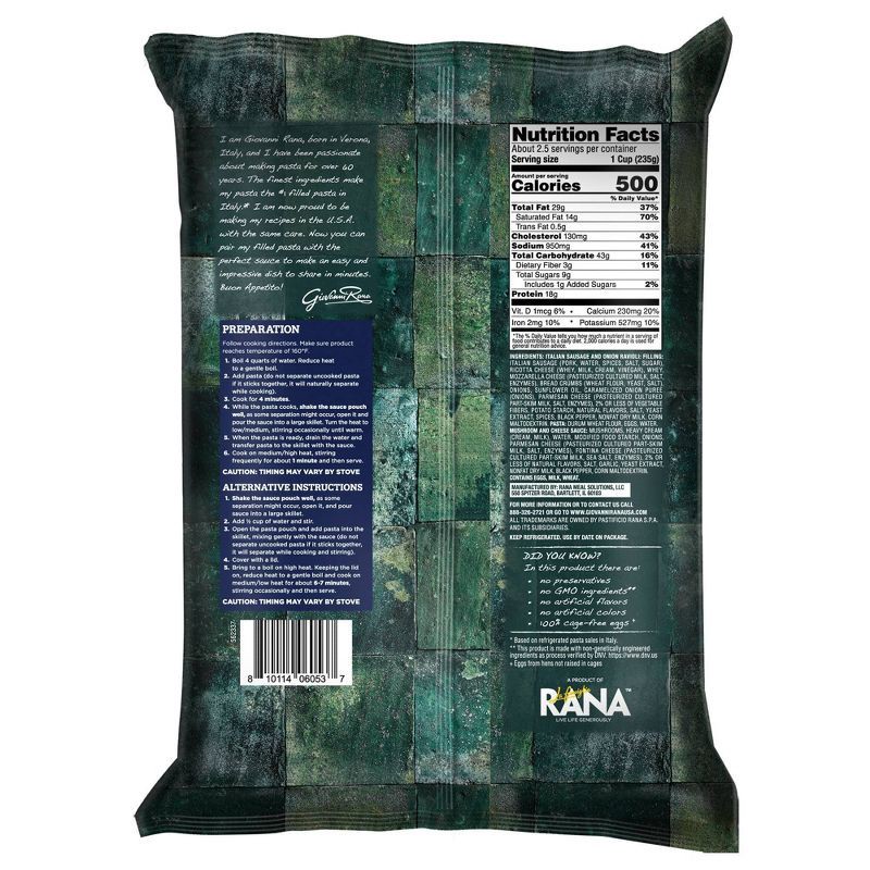 slide 2 of 5, Rana Sausage & Onion Ravioli with Mushroom & Cheese Sauce - 19oz, 19 oz