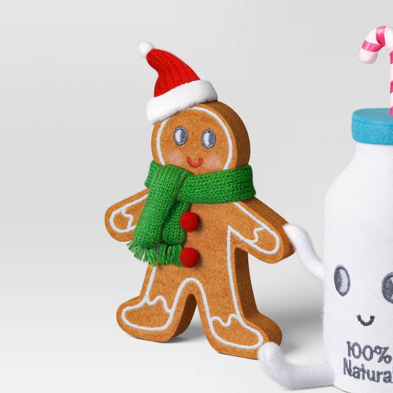 slide 5 of 5, Felt Gingerbread Cookie and Milk Duo Christmas Figurine - Wondershop™, 1 ct