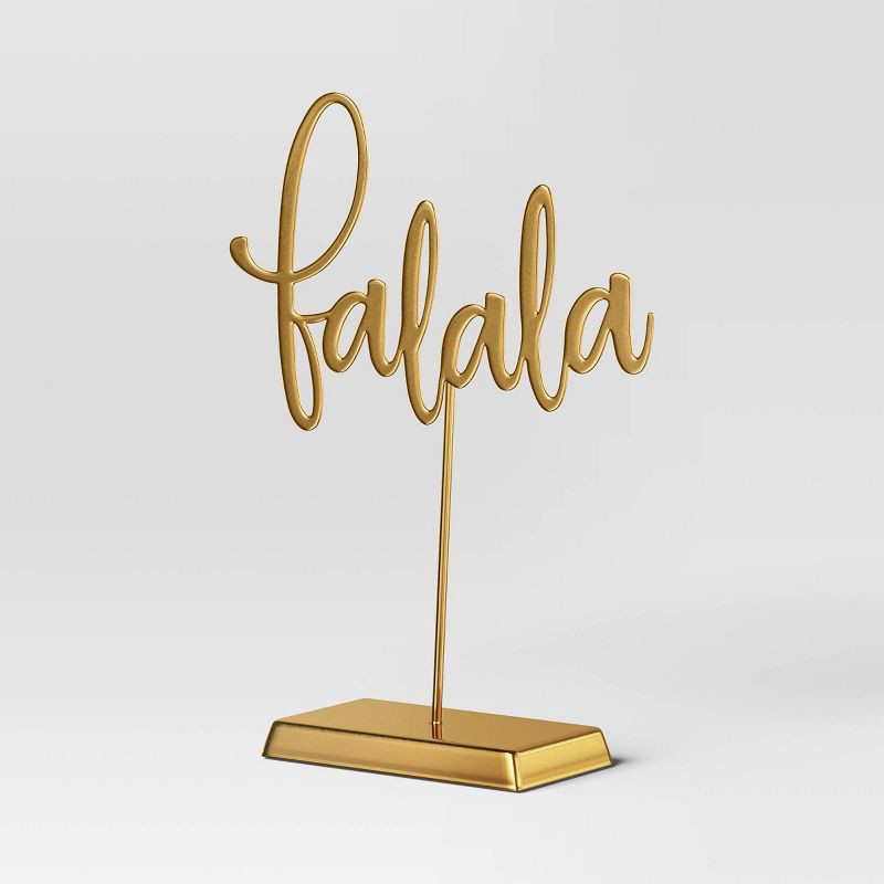 slide 3 of 3, Metal 'Fa La La' Tabletop Christmas Sign - Wondershop™ Gold, 1 ct