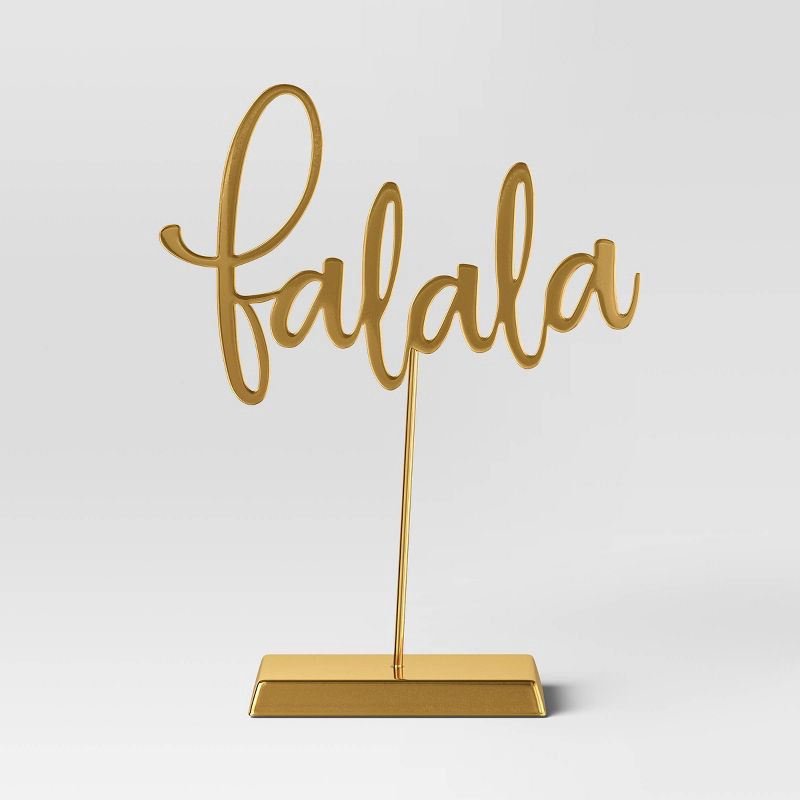 slide 1 of 3, Metal 'Fa La La' Tabletop Christmas Sign - Wondershop™ Gold, 1 ct