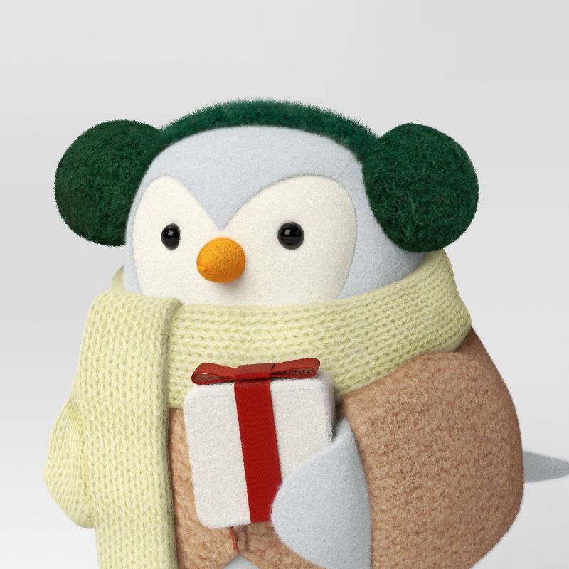 slide 4 of 4, Featherly Friends™ 'Fern' Fabric Christmas Bird Figurine Holding Gift - Wondershop™, 1 ct