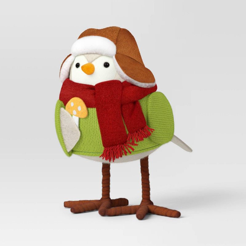 slide 1 of 4, Featherly Friends™ 'Acorn' Fabric Christmas Bird Figurine Holding Mushroom - Wondershop™, 1 ct