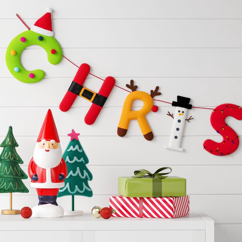 slide 2 of 3, 6' Colorful Fabric 'Christmas' Decorative Wall Garland - Wondershop™, 1 ct