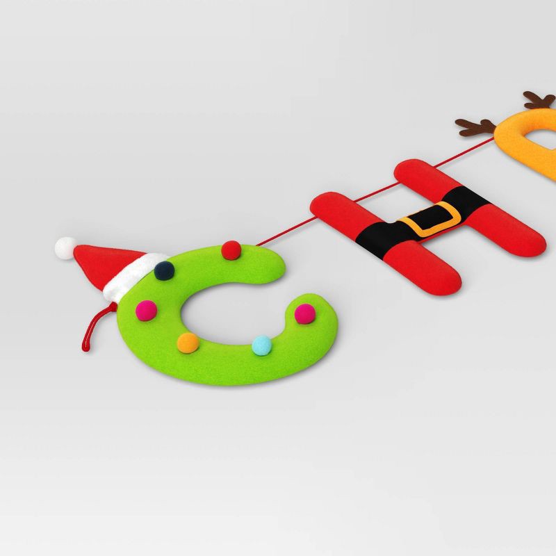 slide 3 of 3, 6' Colorful Fabric 'Christmas' Decorative Wall Garland - Wondershop™, 1 ct