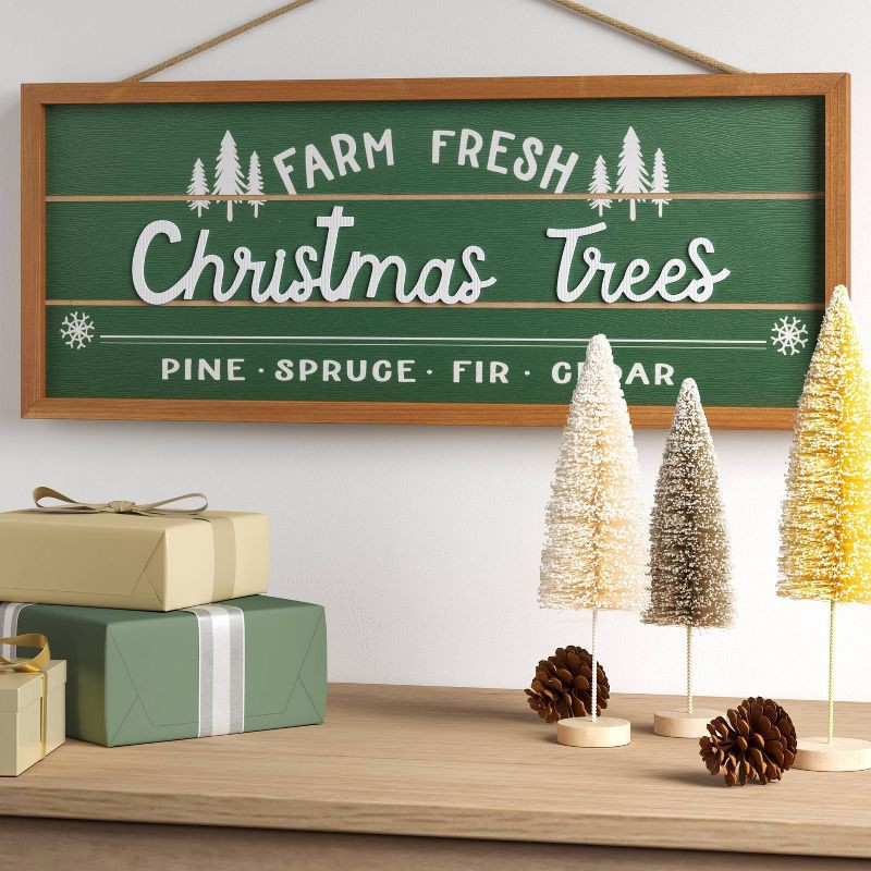 slide 2 of 4, 18.5"X7.5" 'Farm Fresh Christmas Trees' Wall Décor - Wondershop™, 1 ct