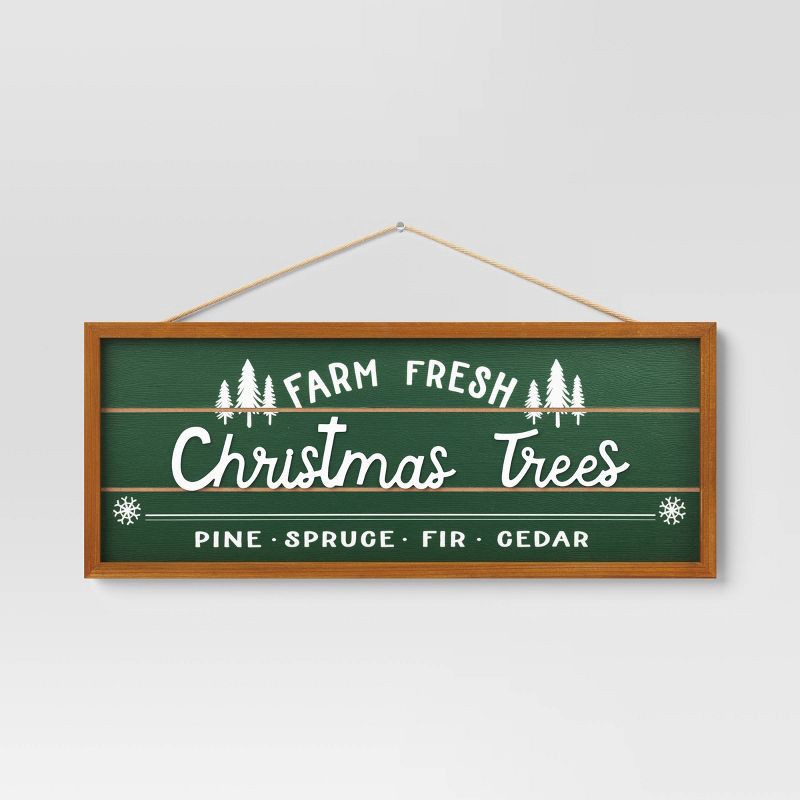 slide 1 of 4, 18.5"X7.5" 'Farm Fresh Christmas Trees' Wall Décor - Wondershop™, 1 ct