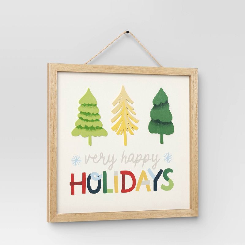 slide 3 of 4, 11.25"x12" 'Very Happy Holidays' Christmas Wall Décor - Wondershop™, 1 ct