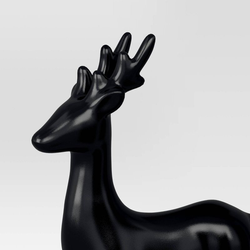 slide 3 of 3, Ceramic Standing Deer Christmas Animal Figurine - Wondershop™ Black, 1 ct