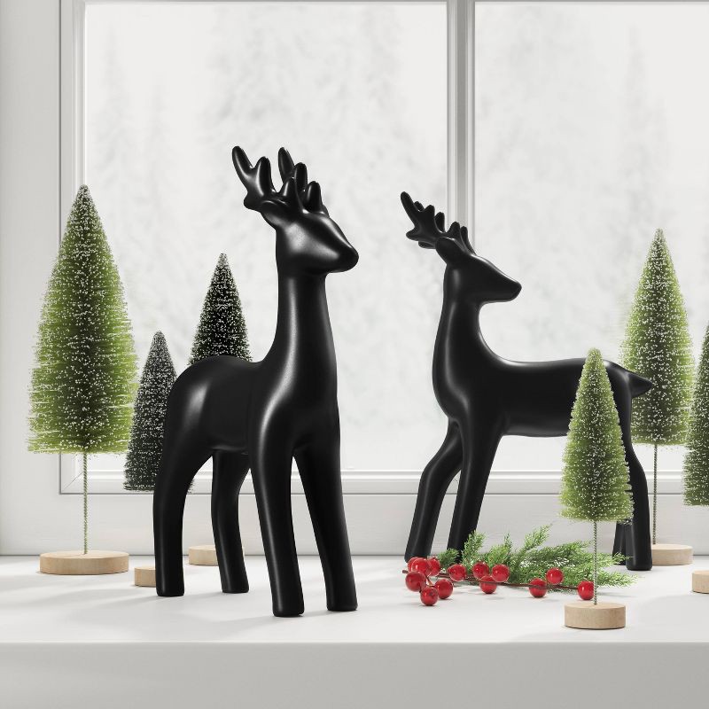 slide 2 of 3, Ceramic Walking Deer Christmas Animal Figurine - Wondershop™ Black, 1 ct