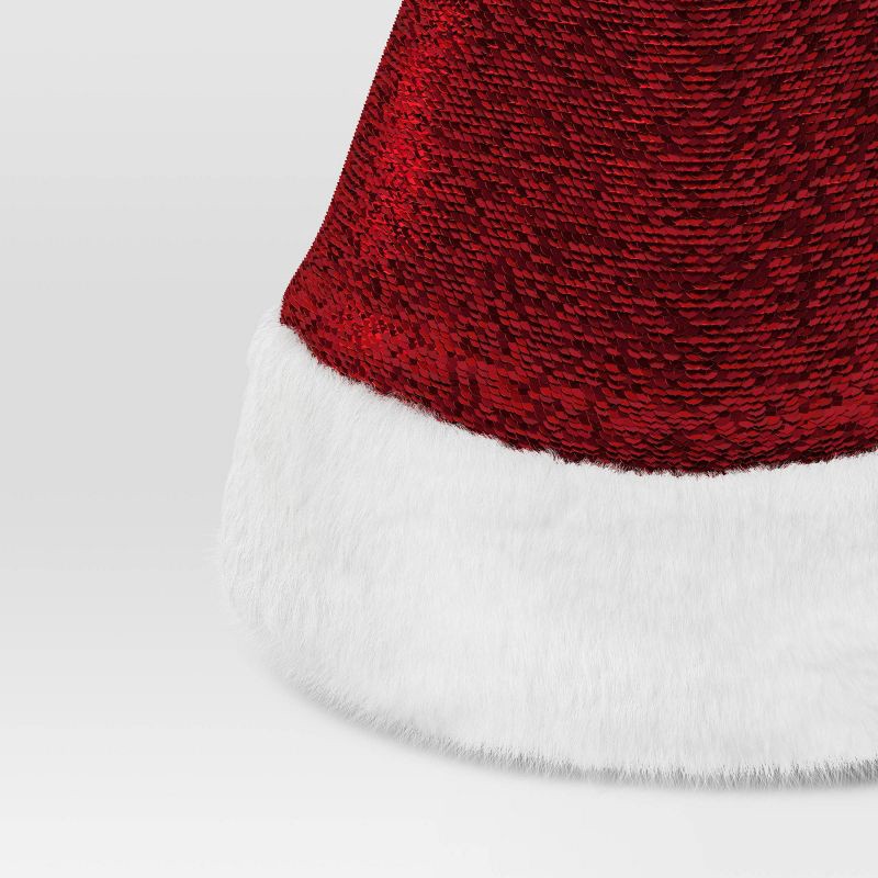 slide 3 of 4, 17" Flip Sequins Santa Christmas Hat - Wondershop™ Red/Green, 1 ct