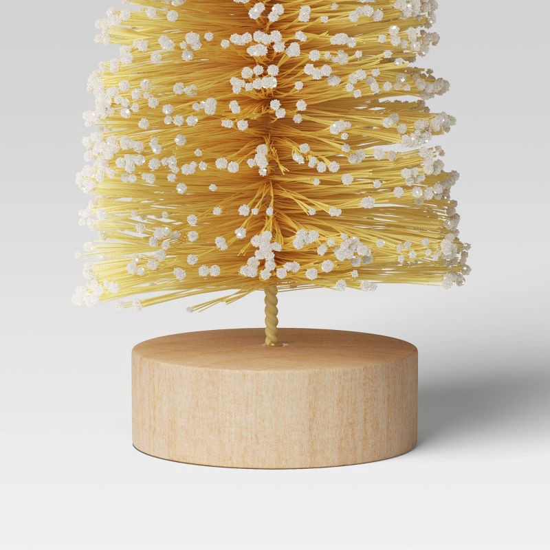 slide 3 of 3, 4pc 4" Sisal Bottle Brush Tree Christmas Figurine Set - Wondershop™ Yellow: Indoor Tabletop Decorations, Set of 4, 4 ct