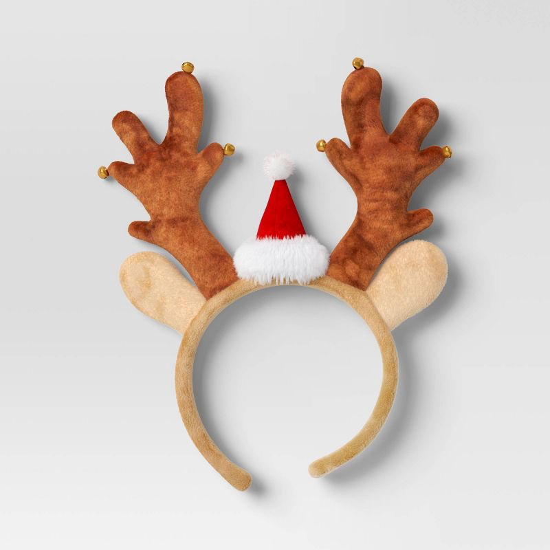 slide 3 of 3, Reindeer Antler Christmas Headband - Wondershop™ Brown, 1 ct