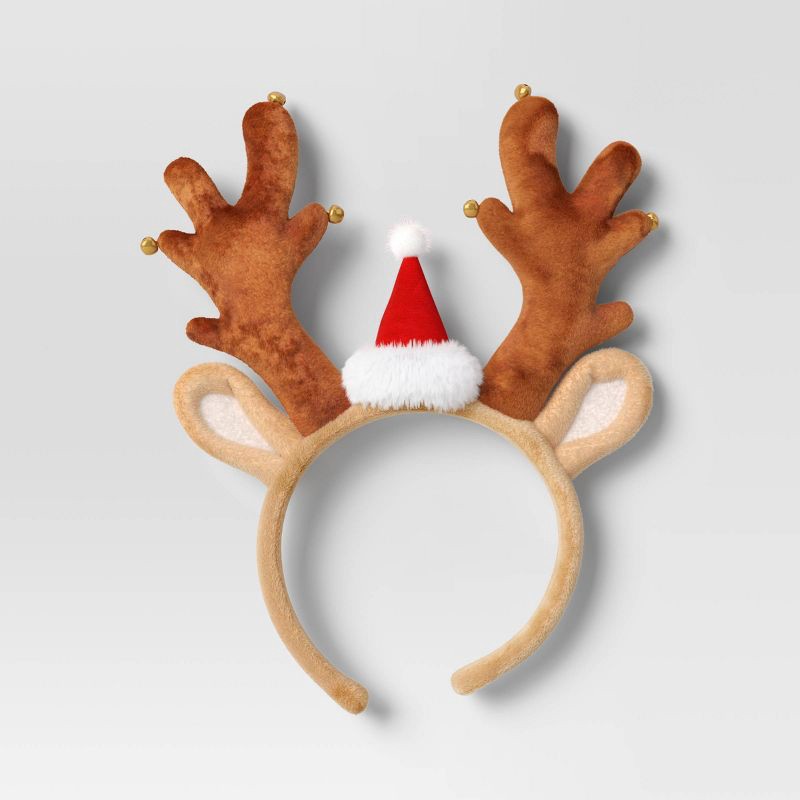 slide 1 of 3, Reindeer Antler Christmas Headband - Wondershop™ Brown, 1 ct