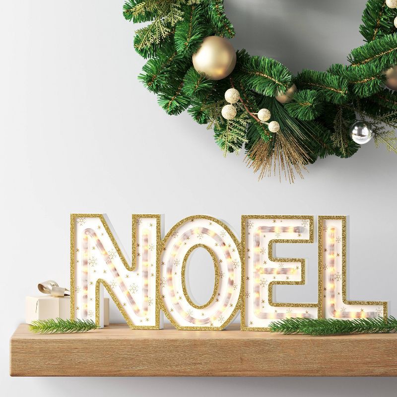 slide 2 of 4, Lit LED 'Noel' Christmas Tabletop Sign - Wondershop™, 1 ct