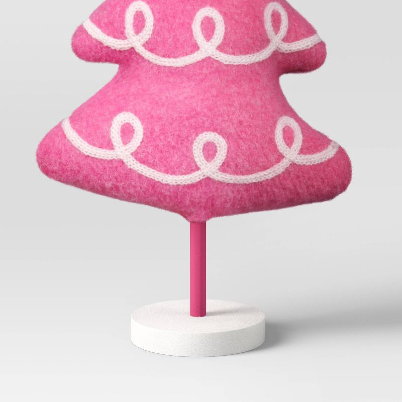 slide 3 of 3, Fabric Christmas Tree Figurine with Blue Star - Wondershop™ Pink, 1 ct