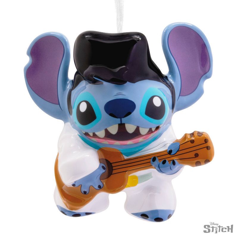 slide 3 of 7, Hallmark Disney Lilo & Stitch Rock Star Stitch Decoupage Christmas Tree Ornament, 1 ct