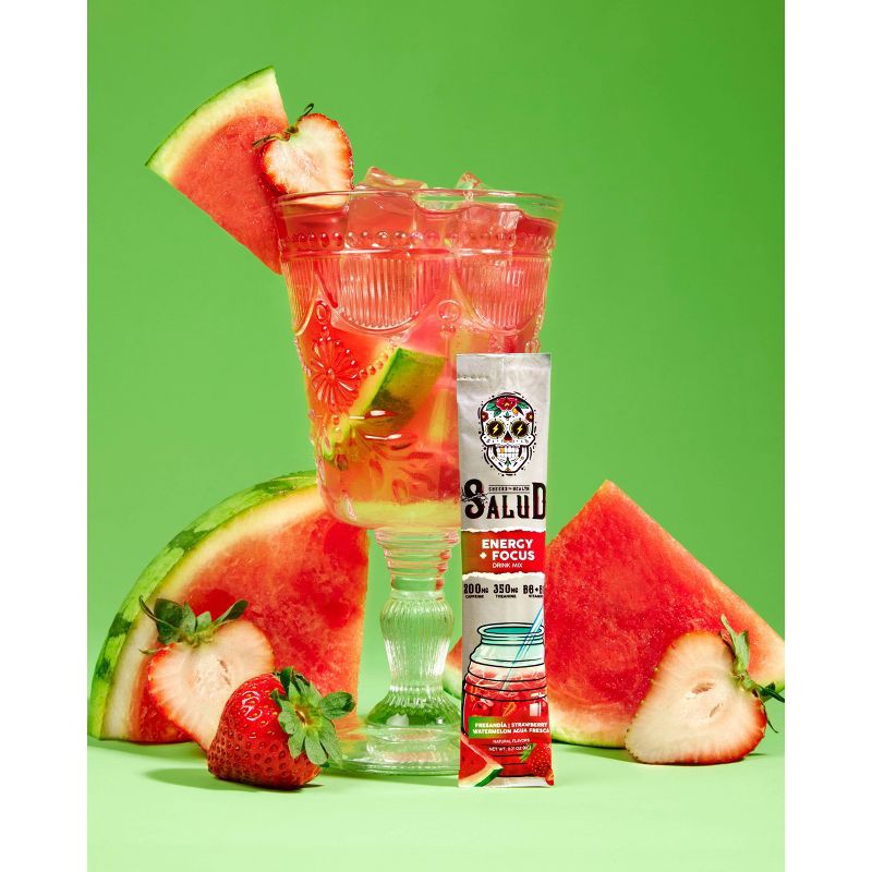 slide 2 of 6, Salud Energy + Focus Strawberry Watermelon Electrolyte Drink Mix - 6pk/0.21oz Packet Sticks, 6 ct, 0.21 oz