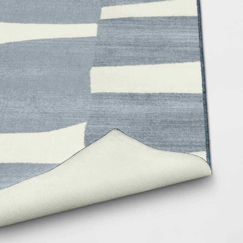 slide 4 of 4, 5'x7' Organic Shapes Area Rug Blue - Room Essentials™: Abstract Tufted, Fade & Stain-Resistant, Indoor Use, 1 ct