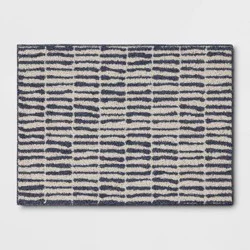 2'5"x3'8" Washable Modern Dashes Hi/Low Tufted Loop Accent Rug Blue - Room Essentials™: Indoor, Fade & Stain-Resistant