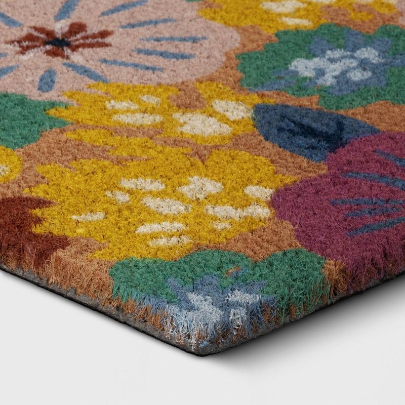 slide 3 of 4, 1'6"x2'6" Pastel Floral Outdoor Coir Doormat - Room Essentials™, 1 ct