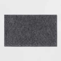 1'6"x2'6" Absorbing Embossed Modern Lines Doormat Gray - Room Essentials™
