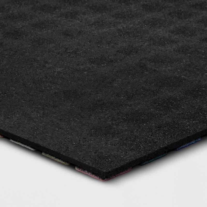 slide 4 of 4, 1'6"x2'6" Recycled Rubber Blocks Indoor/Outdoor Doormat - Room Essentials™: Skid-Resistant, Quick-Drying, Beige, 1 ct