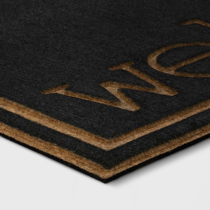 slide 3 of 4, 1'6"x2'6" 'Welcome' Embossed Doormat Black - Threshold™, 1 ct
