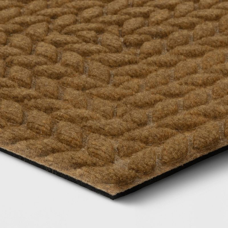 slide 3 of 4, 1'6"x2'6" Absorbing Embossed Rope Doormat Beige - Room Essentials™: Outdoor Weather-Resistant Botanical Mat, 1 ct