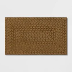 1'6"x2'6" Absorbing Embossed Rope Doormat Beige - Room Essentials™: Outdoor Weather-Resistant Botanical Mat