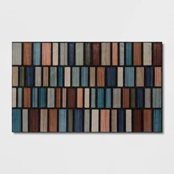 1'6"x2'6" Recycled Rubber Plank Striped Doormat - Threshold™: Outdoor Welcome Mat, All-Weather, Low Pile