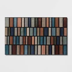 1'6"x2'6" Recycled Rubber Plank Striped Doormat - Threshold™: Outdoor Welcome Mat, All-Weather, Low Pile