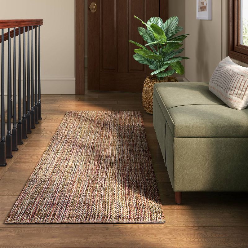 slide 2 of 4, 2'4"x7' Handloom Runner Rug - Threshold™: Abstract Jute & Cotton, Medium Pile, Indoor, OEKO-TEX Certified, 1 ct