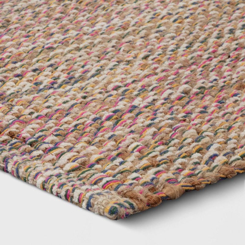 slide 3 of 4, 2'4"x7' Handloom Runner Rug - Threshold™: Abstract Jute & Cotton, Medium Pile, Indoor, OEKO-TEX Certified, 1 ct