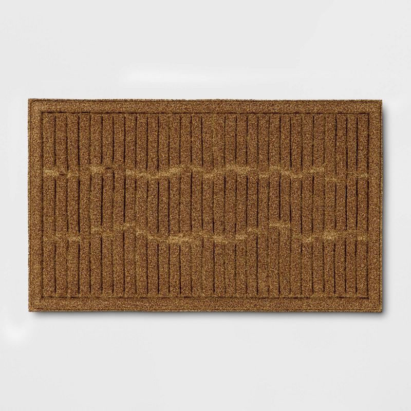 slide 1 of 4, 1'6"x2'6" Mega Scrapper Broken Sticks Floormat Beige - Threshold™: Outdoor & Kitchen Floor Mat, All-Weather, UV-Resistant, 1 ct
