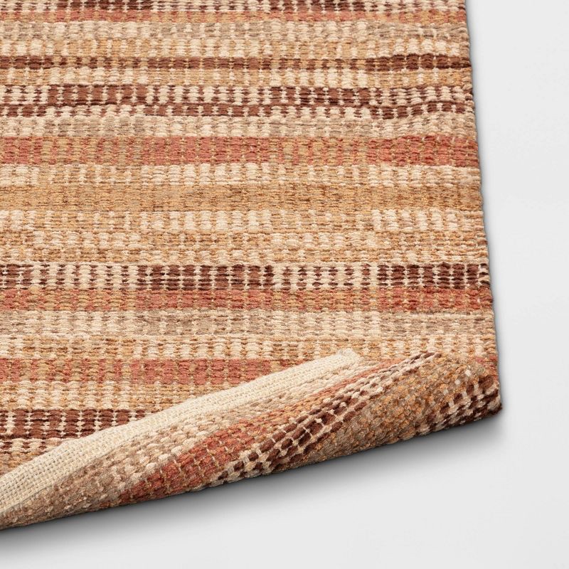 slide 4 of 4, 2'x3' Handwoven Accent Rug Brown - Threshold™: Rectangle, Low Pile, Indoor, Cotton & Jute, Entryway Rug, 1 ct