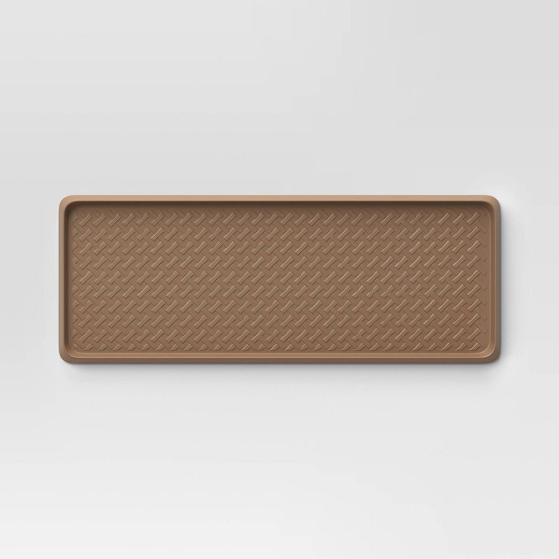 slide 3 of 3, 1'2"x3'2" Lattice Tread Boot Tray Tan - Threshold™, 1 ct