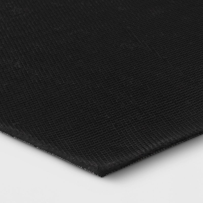 slide 4 of 4, 1'6"x2'6" Striped Micro Poly Loop Floormat Black/White - Room Essentials™: Indoor Kitchen & Bathroom Floor Mat, 1 ct