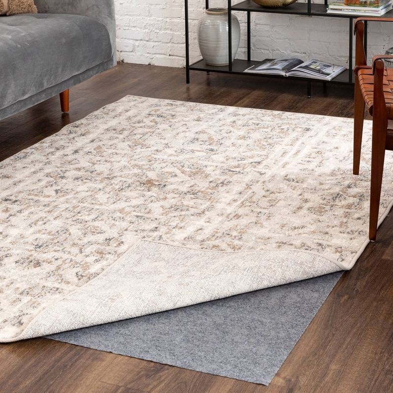 slide 9 of 9, Karastan 4'x6' All Purpose Rug Pad Gray: Skid-Resistant Rectangle, Latex Backing, Area Rug Padding, 1 ct