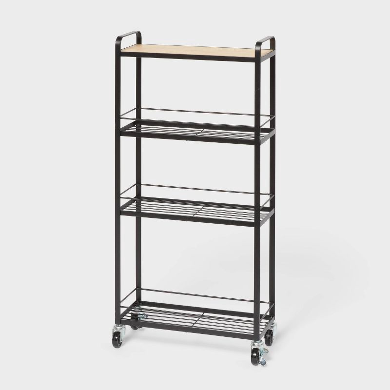 slide 1 of 3, Skinny Bathroom Cart Black - Brightroom™, 1 ct