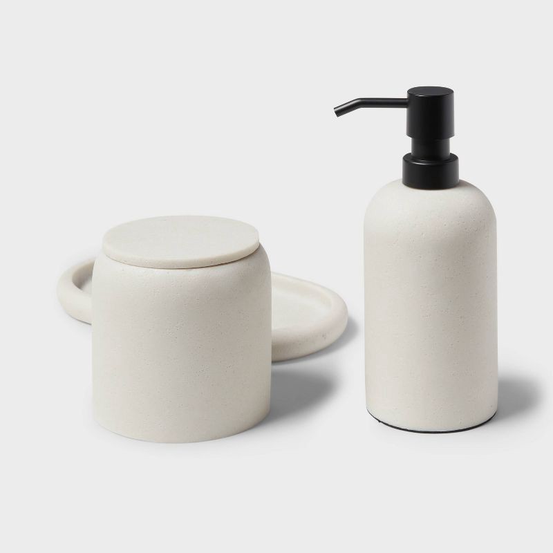 slide 4 of 4, Concrete Resin Collection Covered Jar - Threshold™, 1 ct