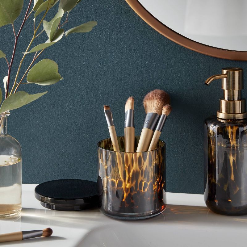 slide 2 of 4, Colored Glass Tortoise Bath Canister - Threshold™, 1 ct